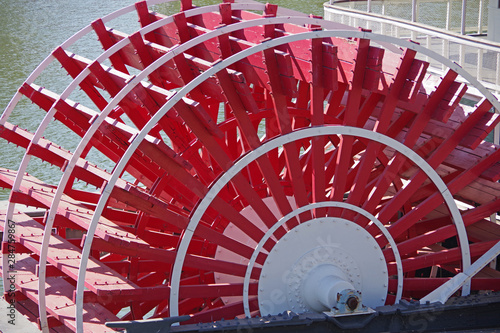 Paddlewheel of a river steamboat
