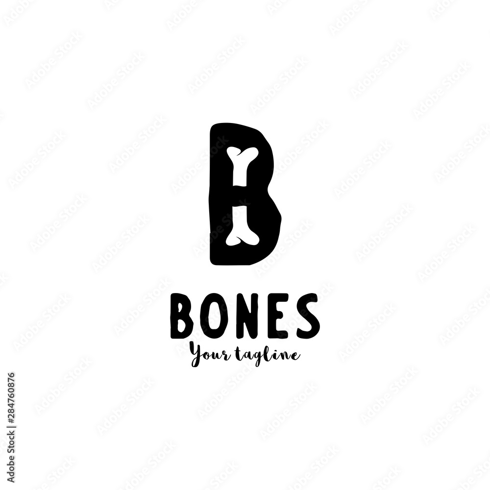 bones initial B simple vector logo design bones initial B simple vector logo design