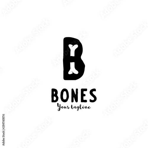 Fototapeta Naklejka Na Ścianę i Meble -  bones initial B simple vector logo design