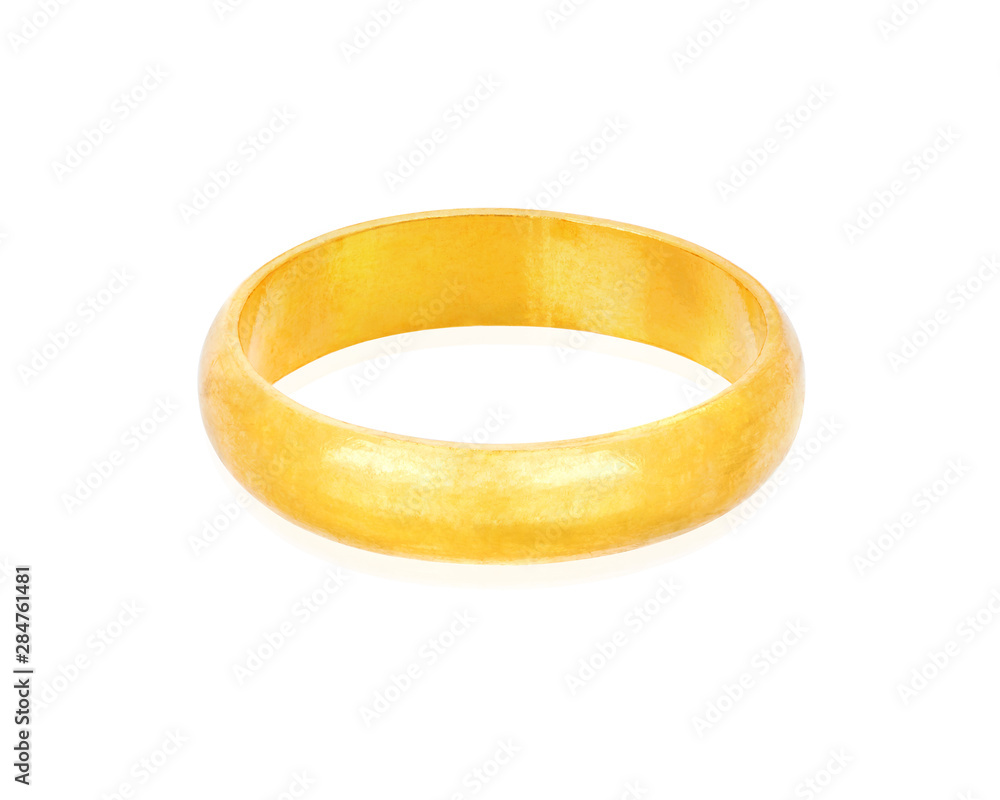 Closeup of gold ring for wedding isolated on white background. Closeup of gold ring for wedding isolated on white background.