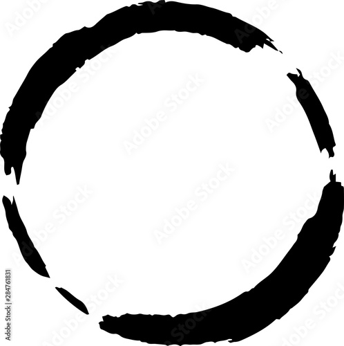 Illustration of hand-drawn black brushstroke circle