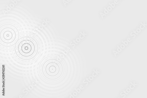 Abstract white rings sound waves oscillating on light gray background