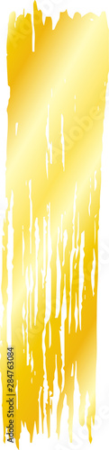 Illustration of hand-drawn long gold thick brush vertical line