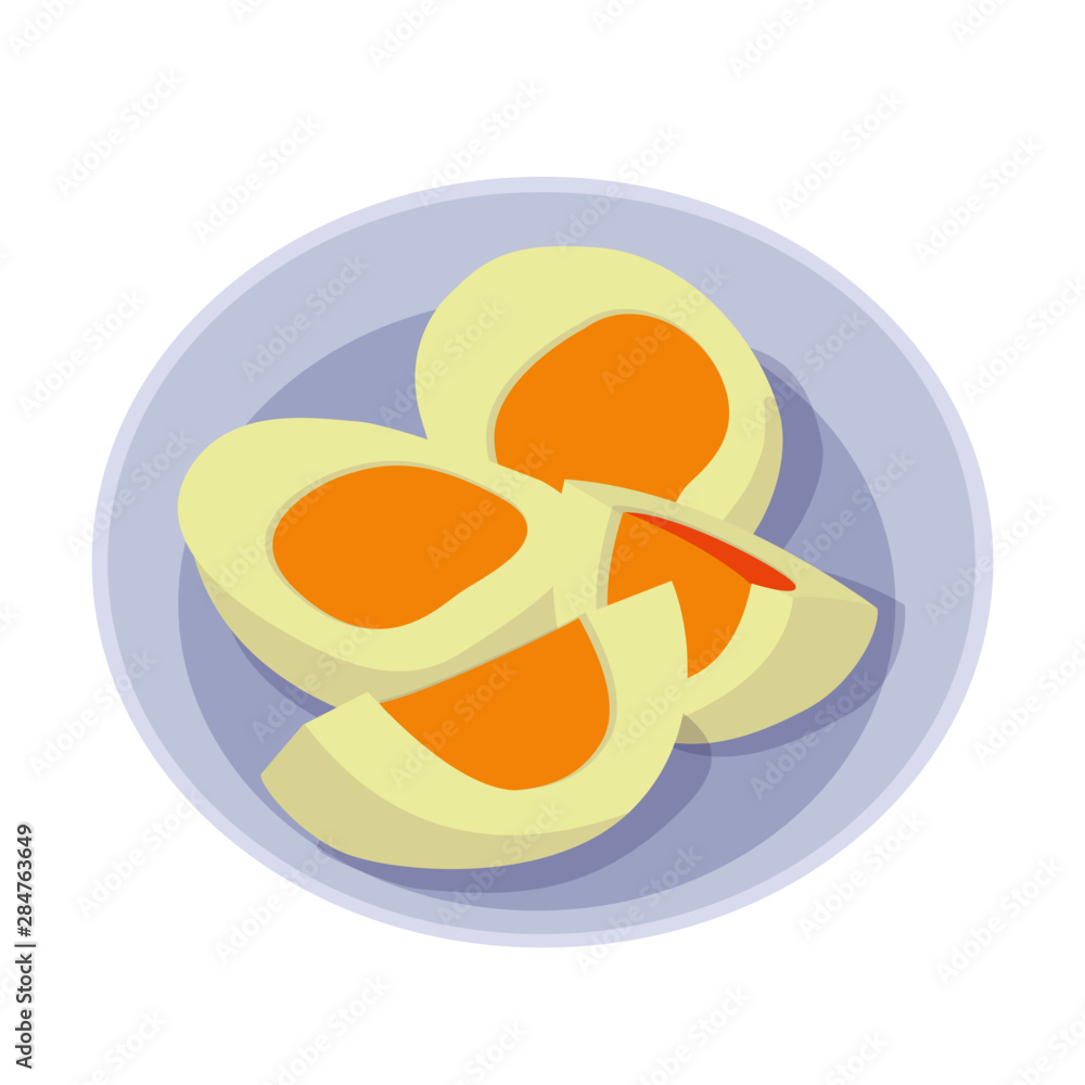 Boiled eggs in a plate on white background illustration vector Boiled eggs in a plate on white background illustration vector