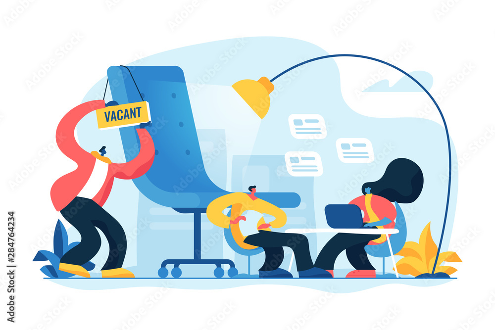 Recruitment agency, human resources service, recruitment network and candidate interview concept. Vector isolated concept illustration with tiny people and floral elements. Hero image for website. Recruitment agency, human resources service, recruitment network and candidate interview concept. Vector isolated concept illustration with tiny people and floral elements. Hero image for website.