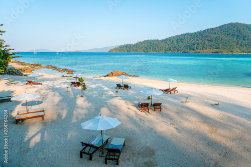 Summer concept  Soft wave lapped the sandy beach Koh Lipe Beach Thailand  Summer vacation