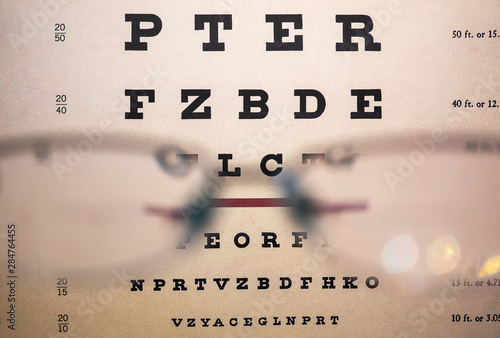 Eyes test with chart to mak the glasses