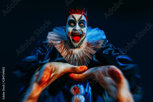 Fototapet nightmare with clown