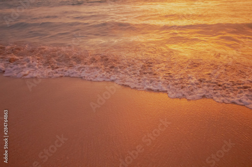 beach during sunset on the pink color