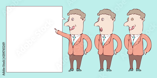 digitally drawn illustration Explainer business man character design