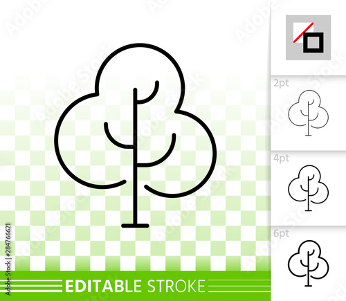 Tree simple sapling black line forest vector icon