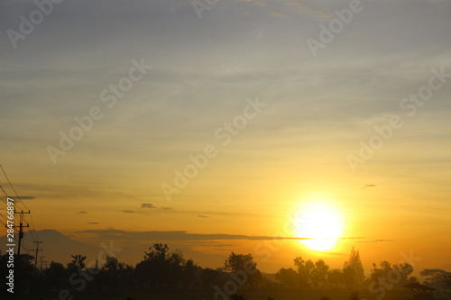 sunset over field