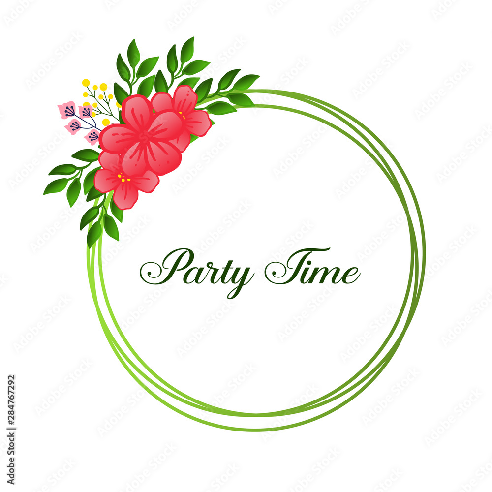 Drawing of leaf wreath frame, for party time concept. Vector Drawing of leaf wreath frame, for party time concept. Vector