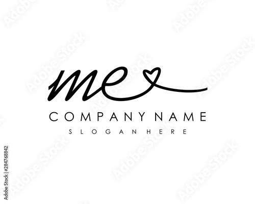 ME Initial handwriting logo vector