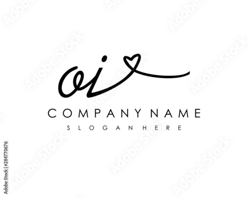 OI Initial handwriting logo vector