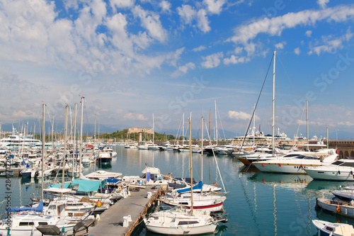 Harbor Antibes with fort carre