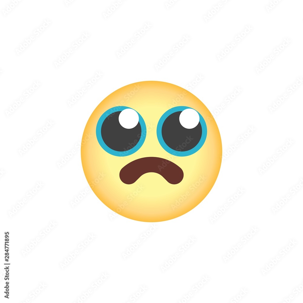 Frowning face emoticon flat icon, vector sign, sad face emoji colorful pictogram isolated on white. Symbol, logo illustration. Flat style design