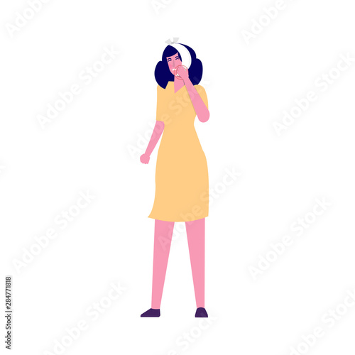 Toothache. Caries. Severe pain in the teeth. Vector illustration