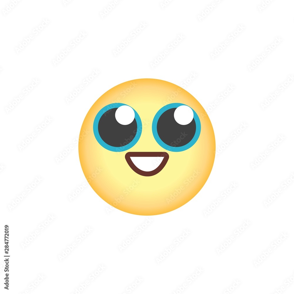 Happy face emoticon flat icon, vector sign, Smiling face emoji colorful pictogram isolated on white. Symbol, logo illustration. Flat style design