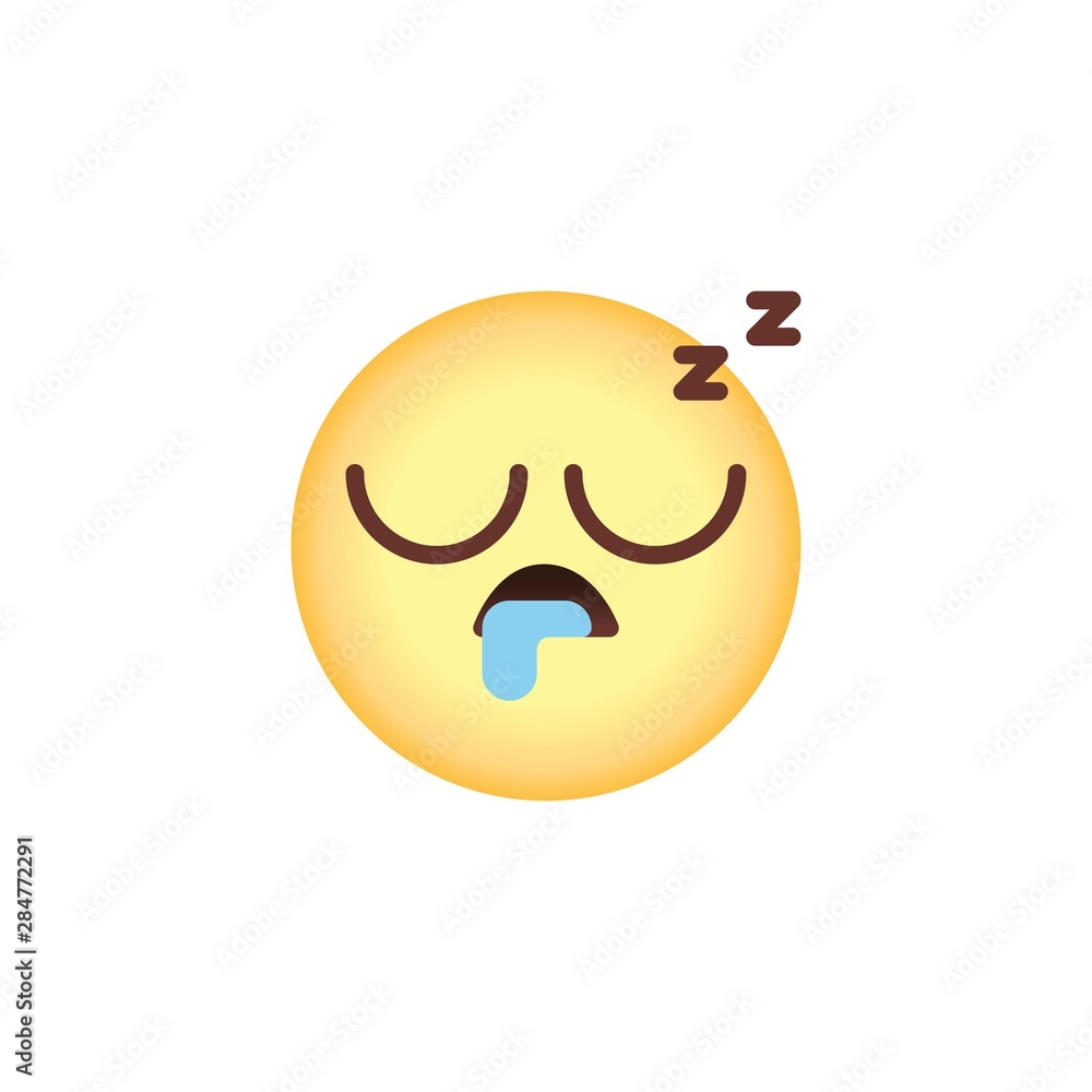 Sleepy Face emoticon flat icon, Drooling face emoji vector sign, colorful pictogram isolated on white. Symbol, logo illustration. Flat style design Sleepy Face emoticon flat icon, Drooling face emoji vector sign, colorful pictogram isolated on white. Symbol, logo illustration. Flat style design