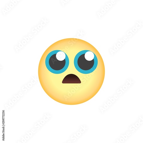 Astonished face emoticon flat icon, vector sign, Surprised emoji colorful pictogram isolated on white. Symbol, logo illustration. Flat style design