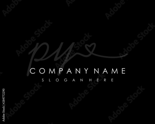  PY Initial handwriting logo vector