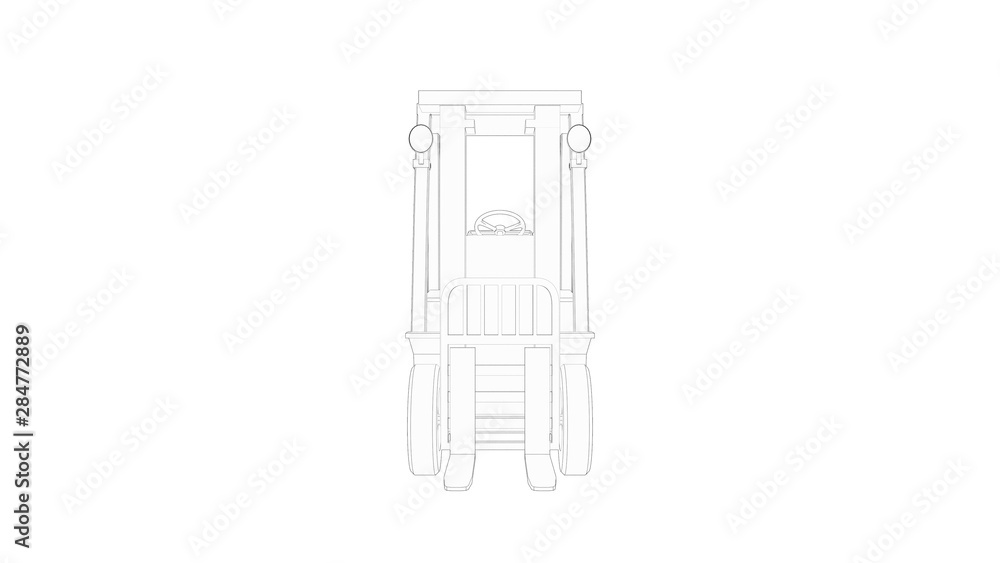 3d rendering of a fork lift loader isolated in white background 3d rendering of a fork lift loader isolated in white background