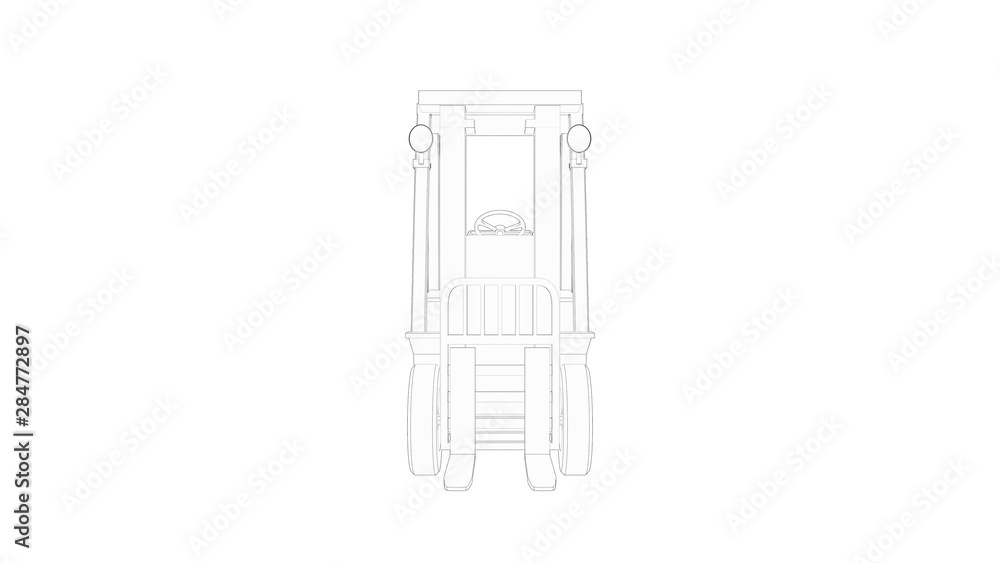 3d rendering of a fork lift loader isolated in white background 3d rendering of a fork lift loader isolated in white background