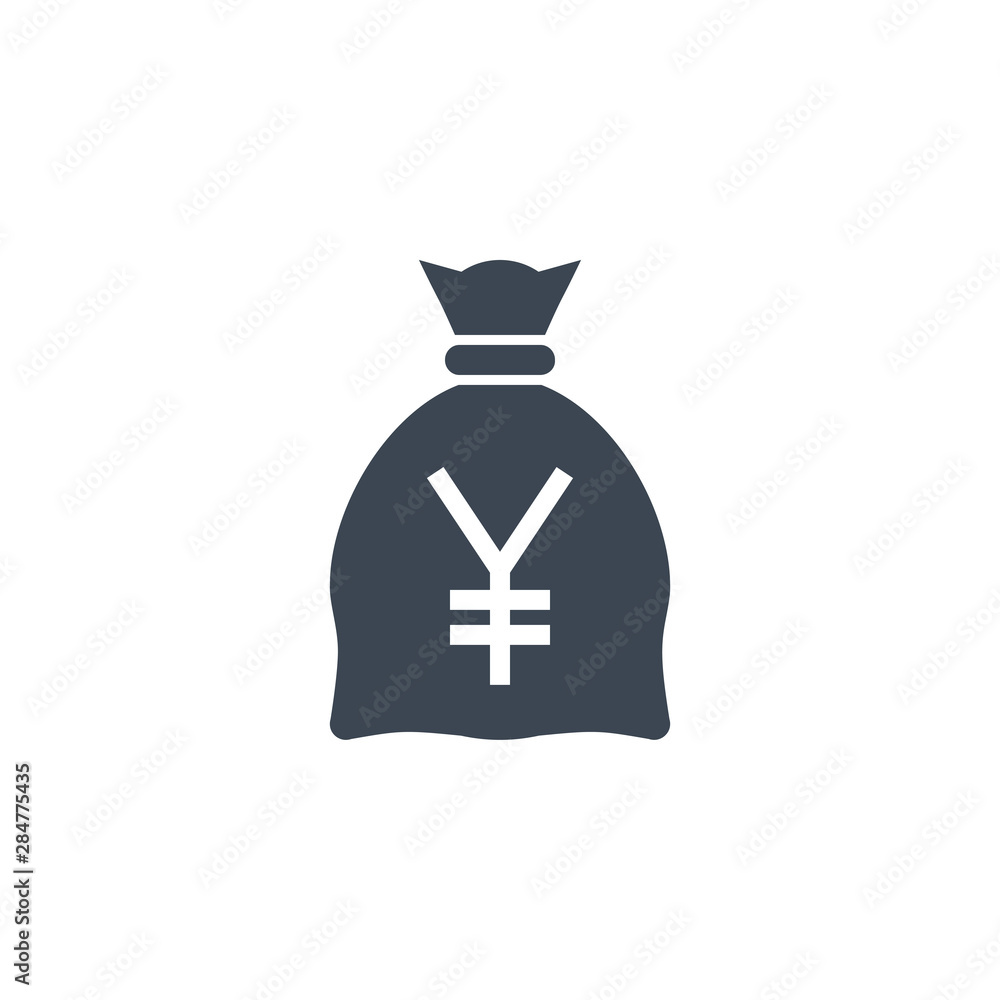 Money Bag with Yen related vector glyph icon. Isolated on white background. Vector illustration. Money Bag with Yen related vector glyph icon. Isolated on white background. Vector illustration.