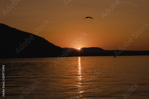 whitefish lake sunset