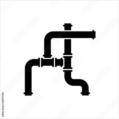 Pipe Icon, Pipe Fitting Icon, Water, Gas, Oil Pipeline, Plumbing Work