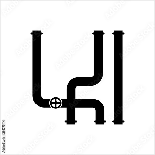 Pipe Icon, Pipe Fitting Icon, Water, Gas, Oil Pipeline, Plumbing Work