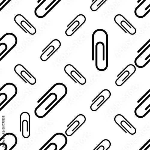 Paper Clip Icon Seamless Pattern