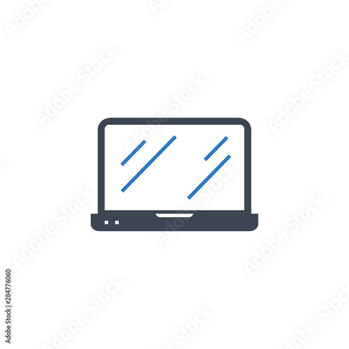 Laptop related vector glyph icon. Isolated on white background. Vector illustration.