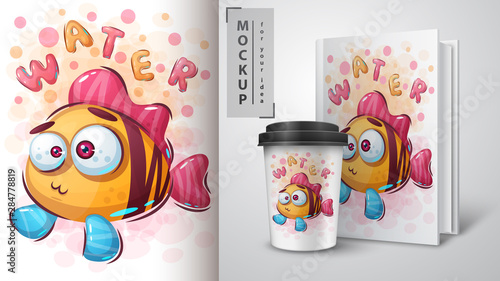 Funny fish poster and merchandising