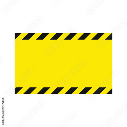 Warning striped background, warning to be careful, potential danger, yellow & black stripes on the diagonal, vector template sign border yellow and black color. Construction warning border.