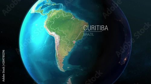 Brazil - Curitiba - Zooming from space to earth photo