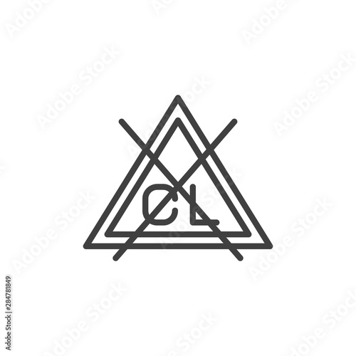 Non-chlorine bleach needed sign line icon. linear style sign for mobile concept and web design. Wash machine instruction outline vector icon. Laundry symbol, logo illustration. Vector graphics