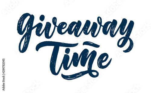 Vintage card with giveaway lettering. Calligraphy text. Decoration template. Vector illustration for holiday design.