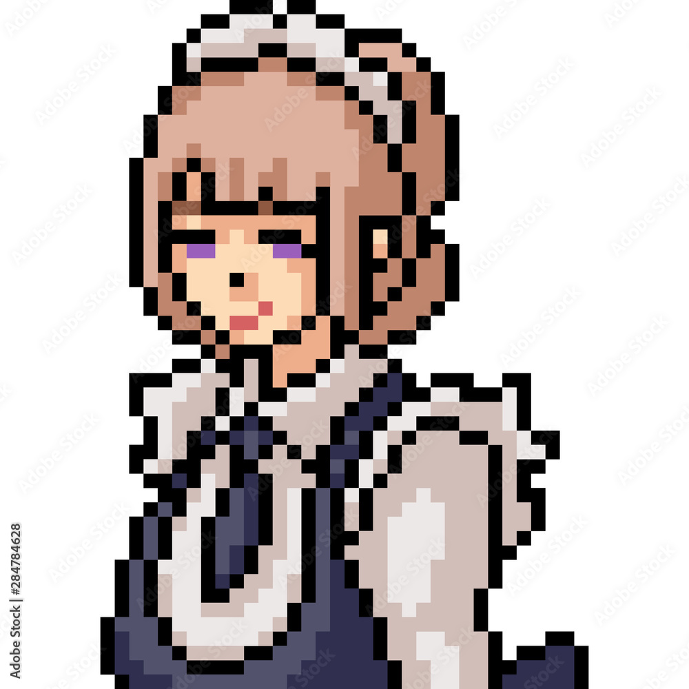 Fototapeta premium vector pixel art anime girl