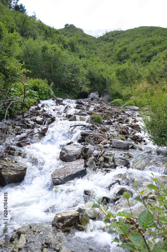Obraz premium Parcours de randonnée lac de l'étroit Peisey Nancroix
