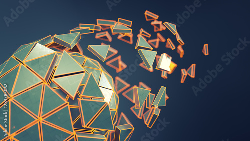 Sci-fi polygonal ball 3D re...