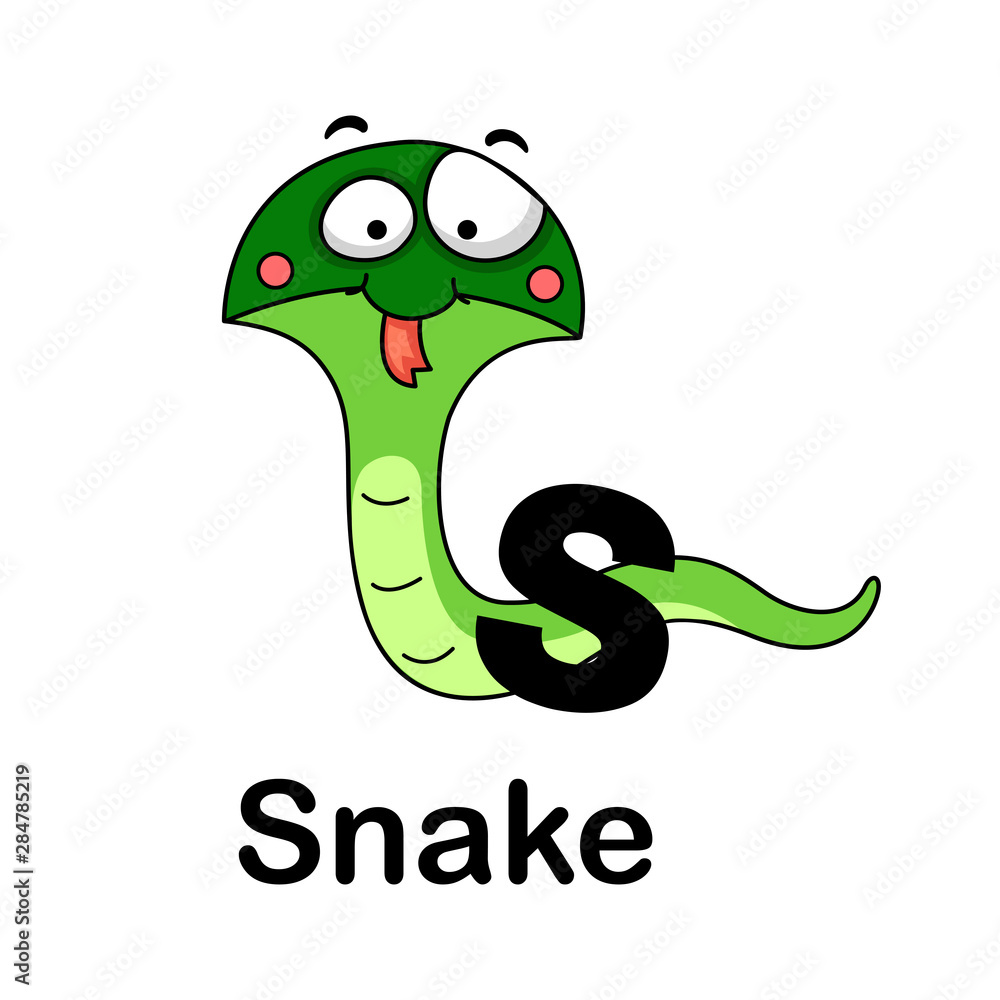 Alphabet Letter s-snake vector illustration Alphabet Letter s-snake vector illustration