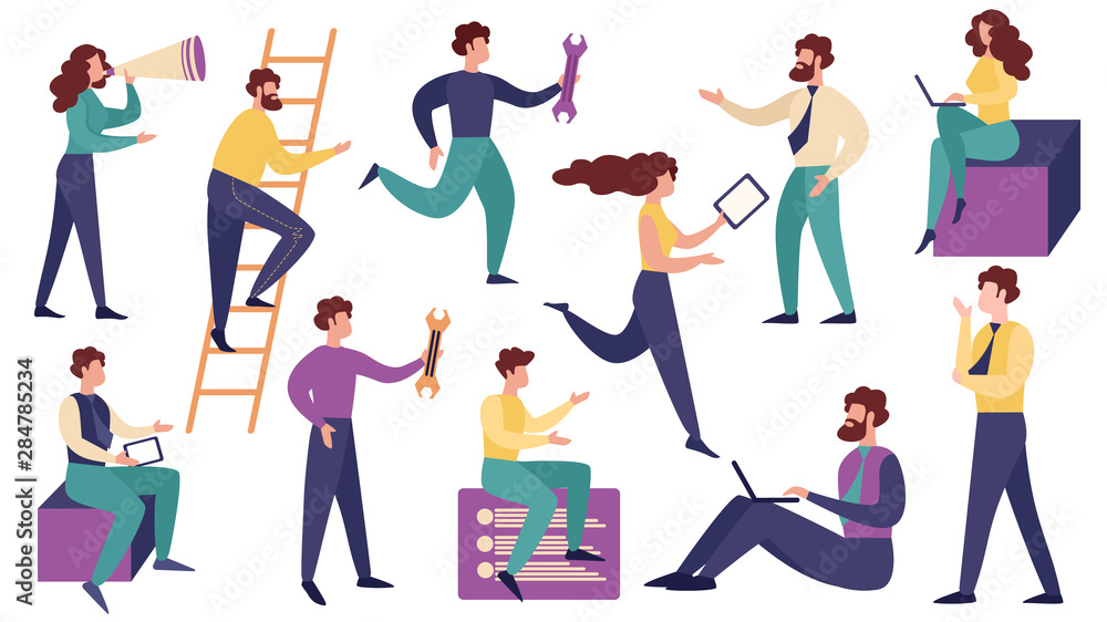 Fototapeta premium Business Characters Set Isolated White Background