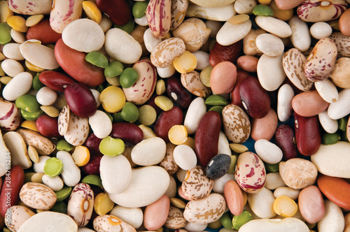 Schilderij op canvas Different types of dry beans