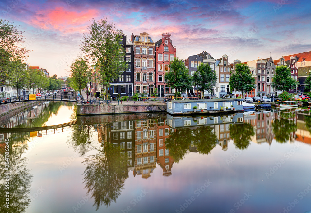 Amsterdam at sunset, Netherlands