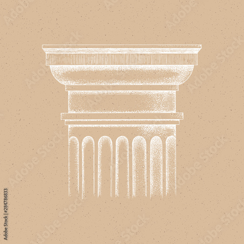Hand drawn Capital of the Doric order