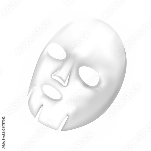 Facial sheet mask isolated on white background, luxury Cosmetic skin care, medicine and health care