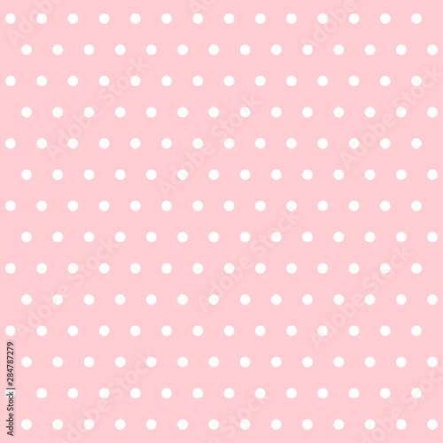 white dotted polka pattern lecture on white background. Polka dot seamless pattern background. Pink polka dot pattern.