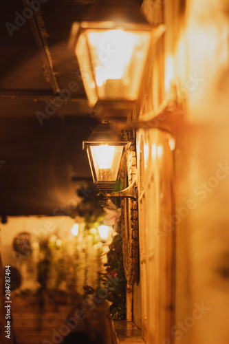 old street lamp on the wall